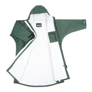 Zertifiziert dryrobe Advance Long Sleeve Poncho Dunkelgrün / Hellgrau - S